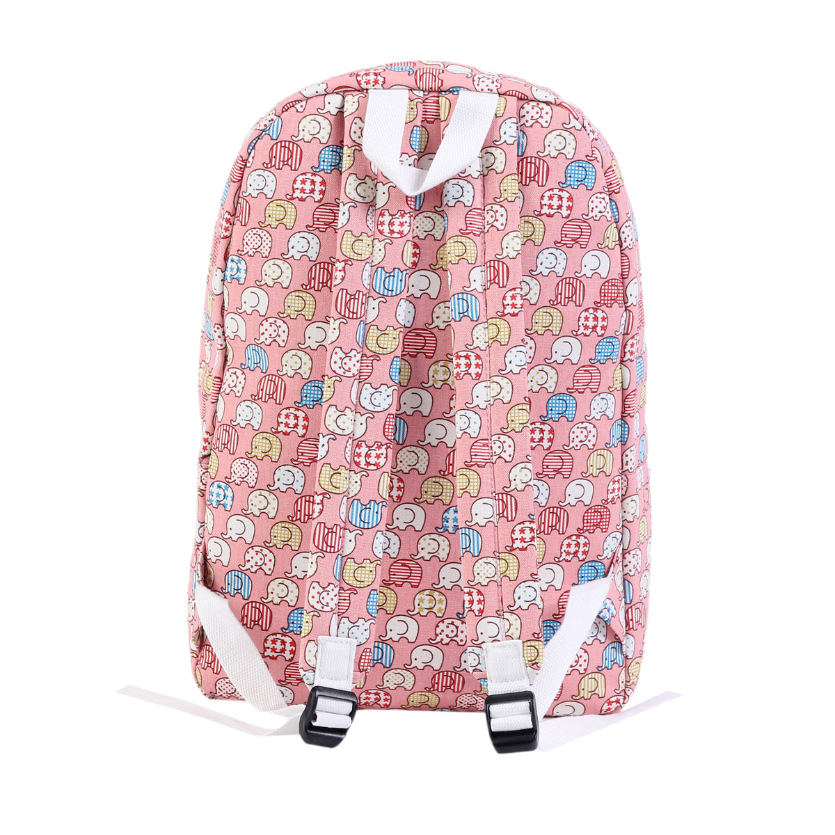 Kids Backpack - Cute Elephant Print Thick Canvas School Bag