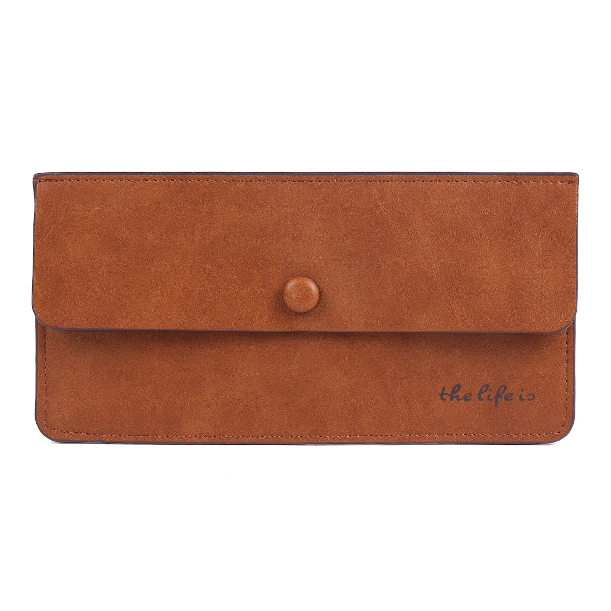 Suede PU Leather Long Wallet with Coin Pocket