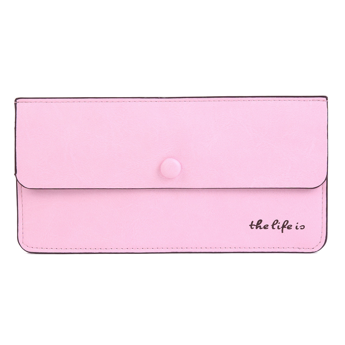 Suede PU Leather Long Wallet with Coin Pocket