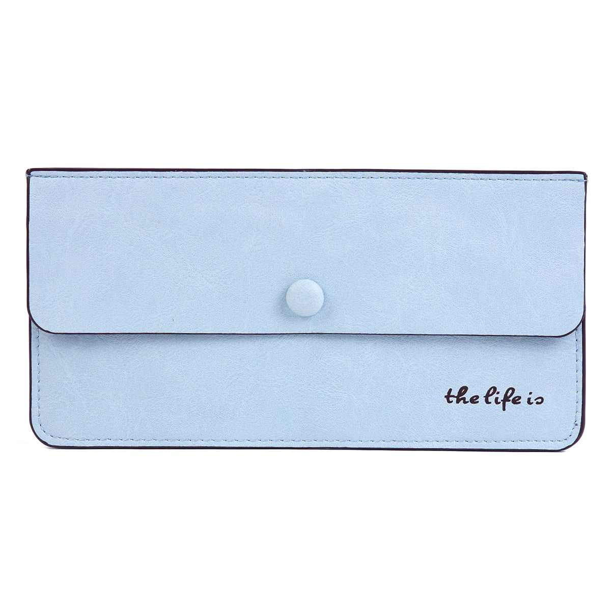 Suede PU Leather Long Wallet with Coin Pocket