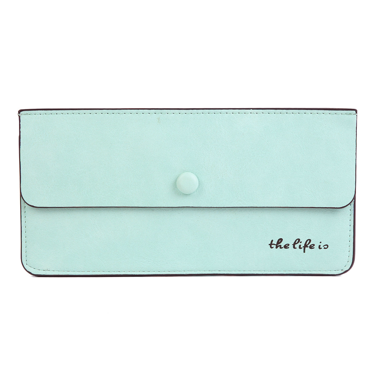 Suede PU Leather Long Wallet with Coin Pocket