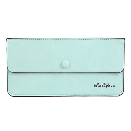 Suede PU Leather Long Wallet with Coin Pocket