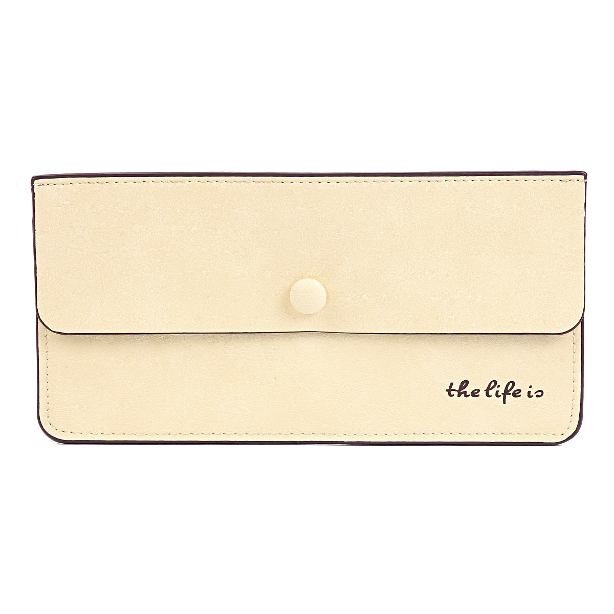 Suede PU Leather Long Wallet with Coin Pocket
