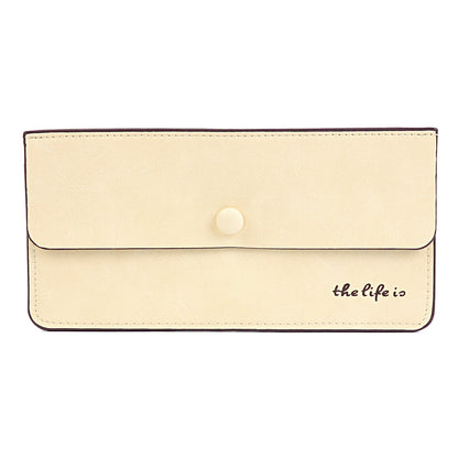 Suede PU Leather Long Wallet with Coin Pocket