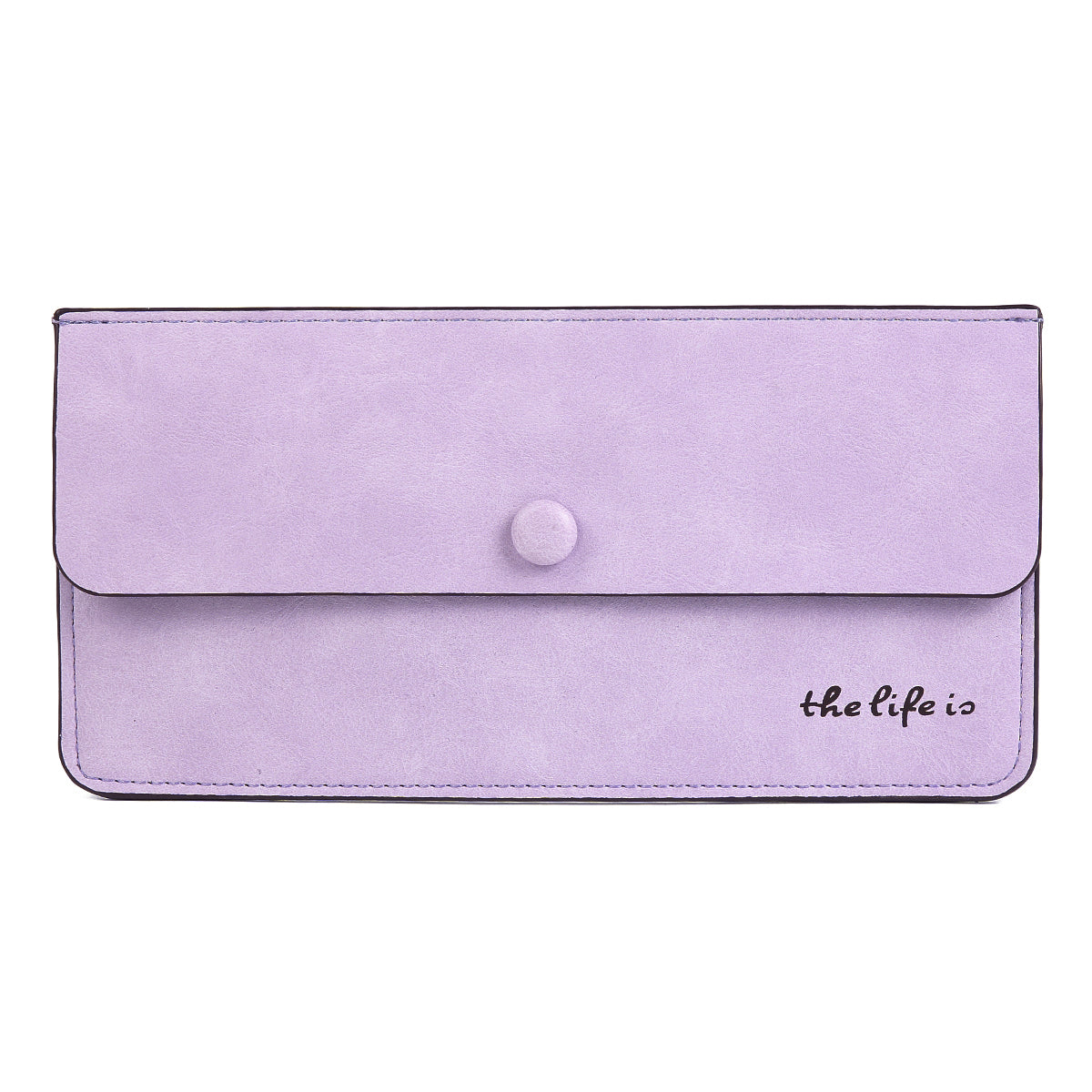 Suede PU Leather Long Wallet with Coin Pocket