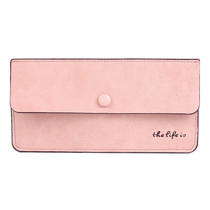 Suede PU Leather Long Wallet with Coin Pocket