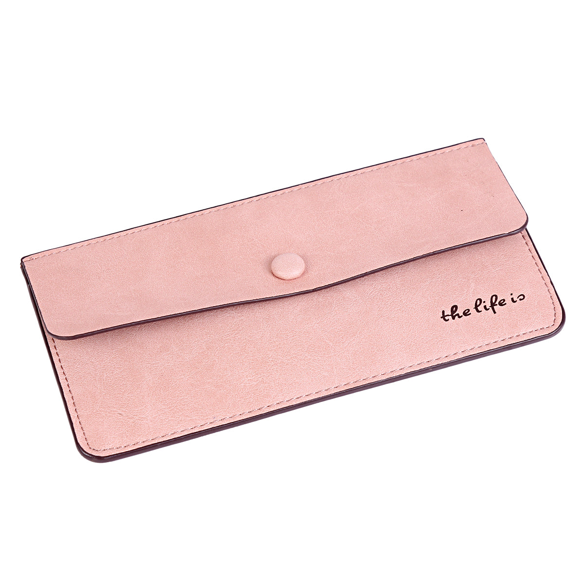 Suede PU Leather Long Wallet with Coin Pocket