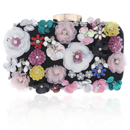 3D Floral Embroidered Clutch