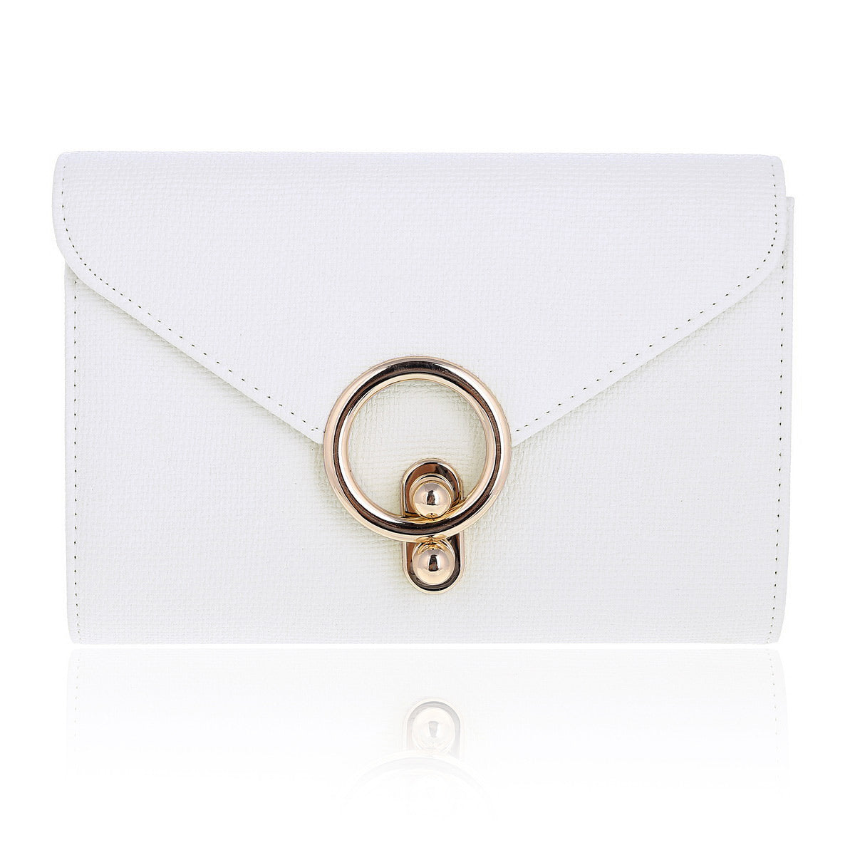 Linen-Texture Envelope Clutch