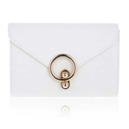 Linen-Texture Envelope Clutch