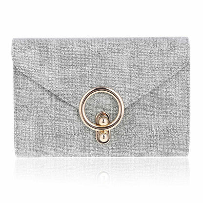 Linen-Texture Envelope Clutch