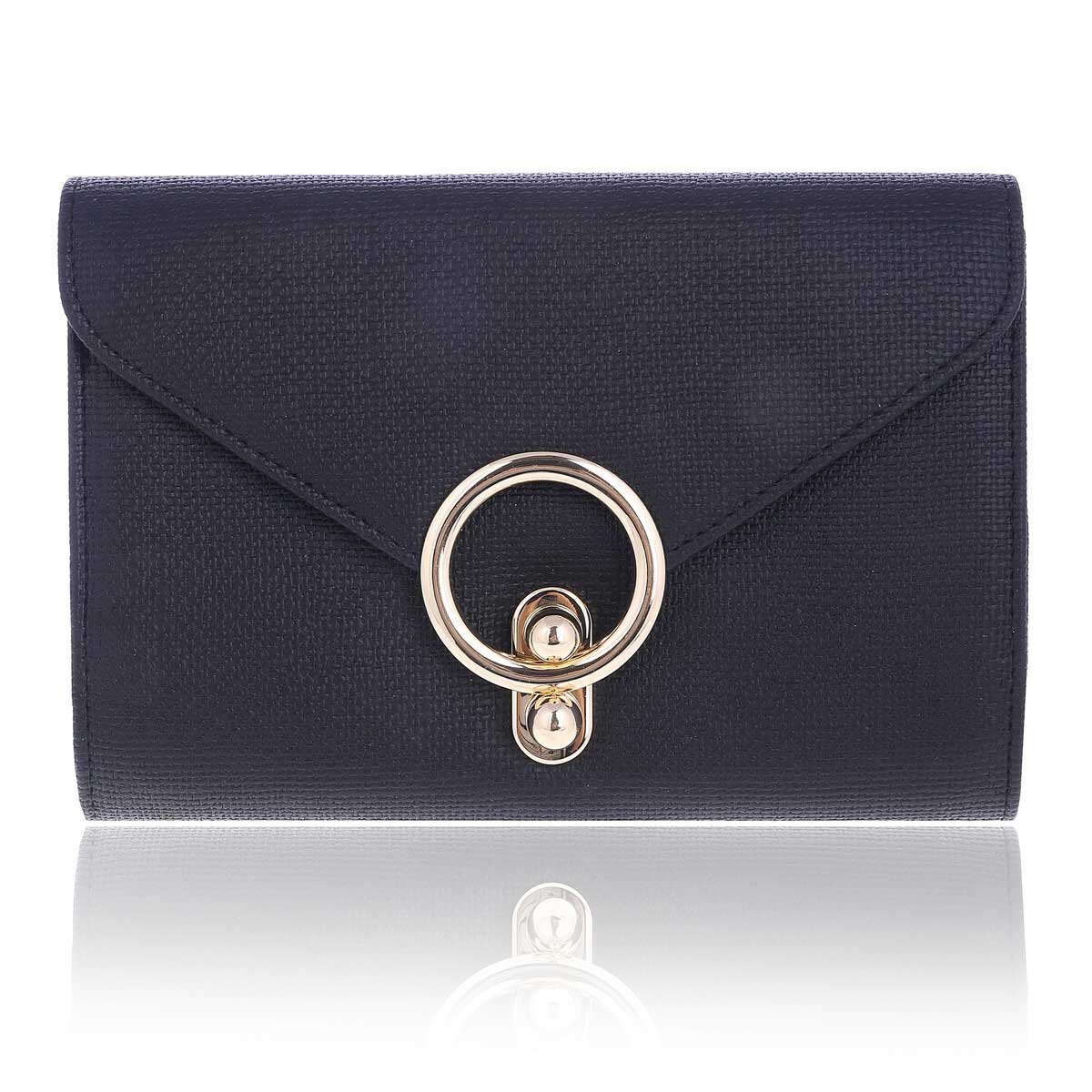 Linen-Texture Envelope Clutch