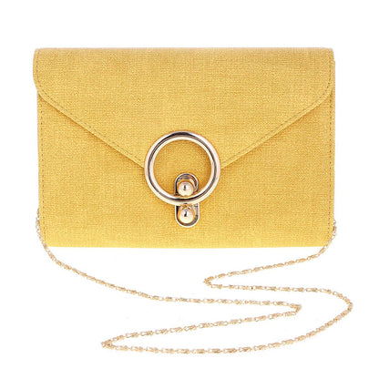 Linen-Texture Envelope Clutch