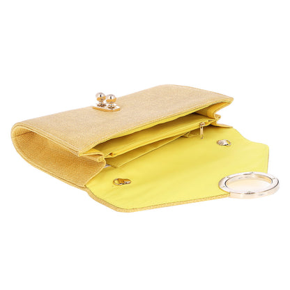 Linen-Texture Envelope Clutch