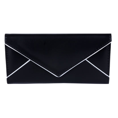 Envelope-Style PU Leather Long Wallet with Coin Pocket