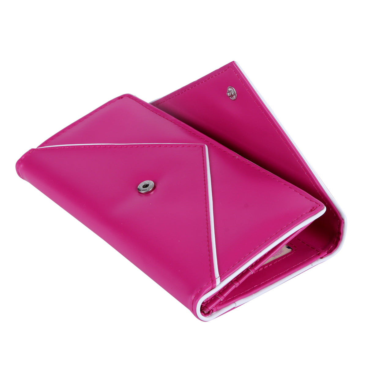 Envelope-Style PU Leather Long Wallet with Coin Pocket