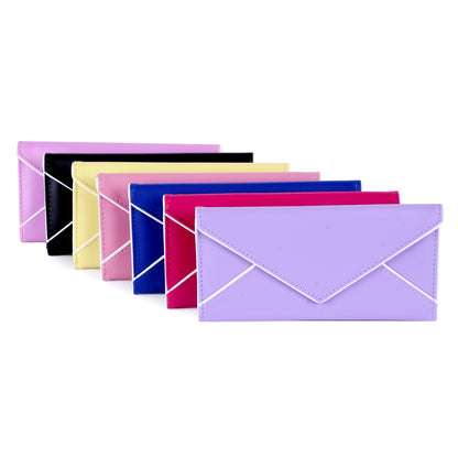 Envelope-Style PU Leather Long Wallet with Coin Pocket