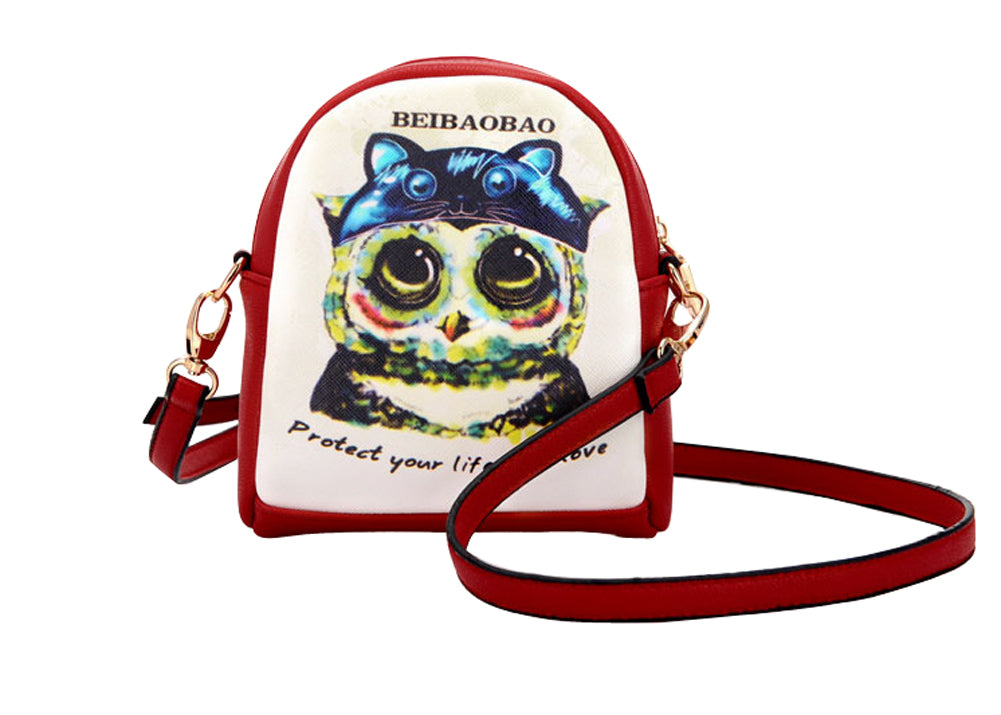 Cute Owl Print Crossbody Bag