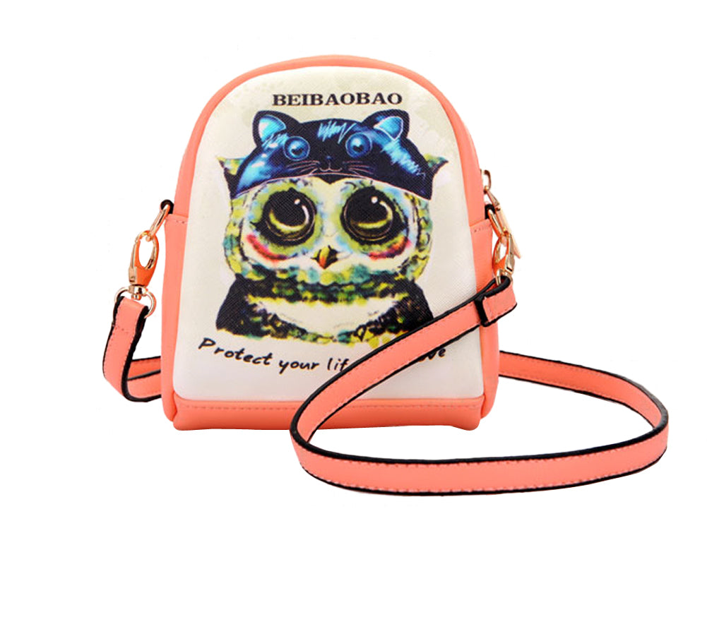 Cute Owl Print Crossbody Bag