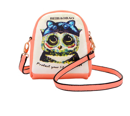 Cute Owl Print Crossbody Bag