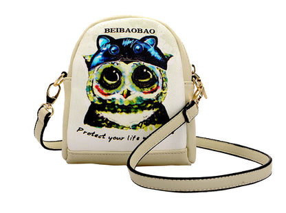 Cute Owl Print Crossbody Bag