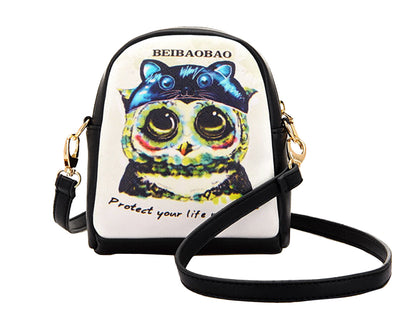 Cute Owl Print Crossbody Bag