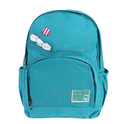 Polka Dot Bow Canvas Backpack