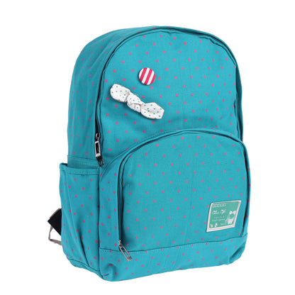 Polka Dot Bow Canvas Backpack