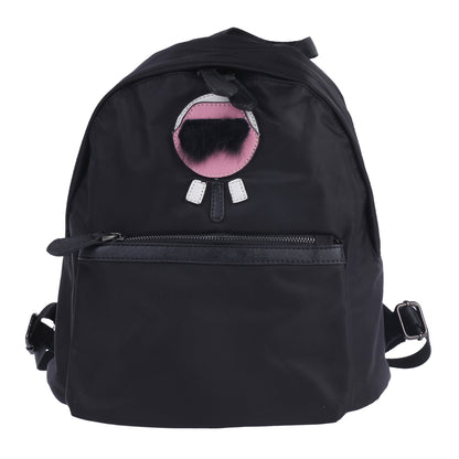 Fuzzy Accent Nylon Backpack