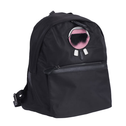 Fuzzy Accent Nylon Backpack