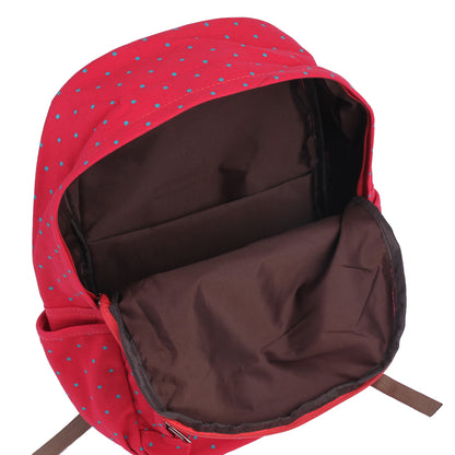Polka Dot Bow Canvas Backpack