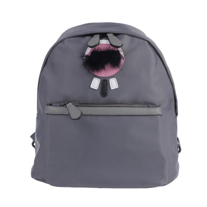 Fuzzy Accent Nylon Backpack