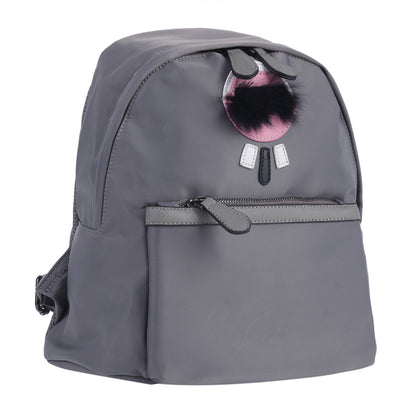 Fuzzy Accent Nylon Backpack
