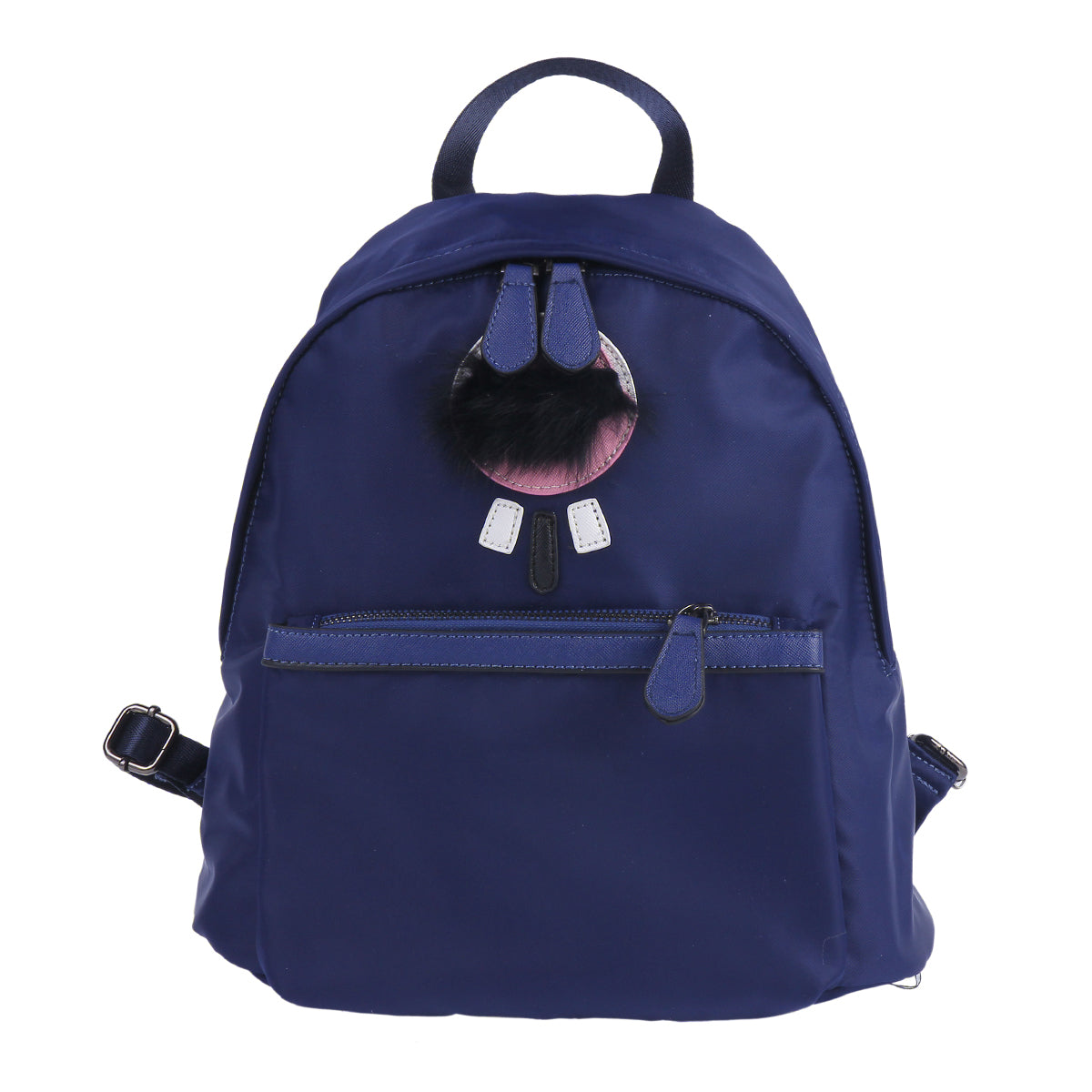 Fuzzy Accent Nylon Backpack