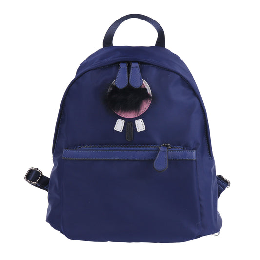 Fuzzy Accent Nylon Backpack