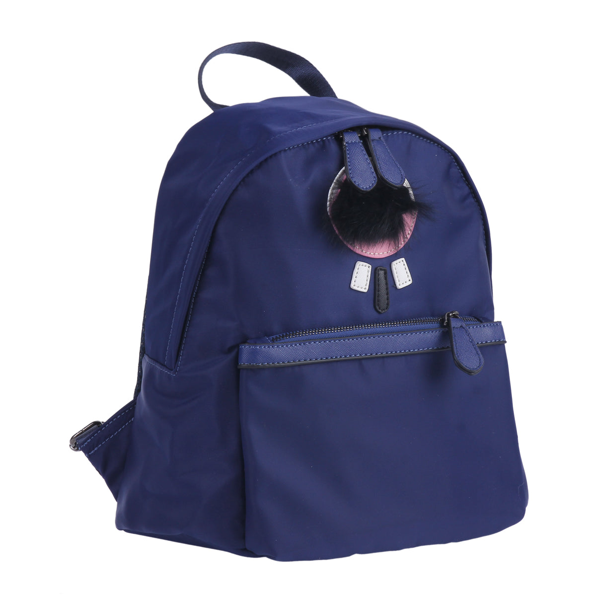Fuzzy Accent Nylon Backpack