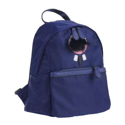 Fuzzy Accent Nylon Backpack