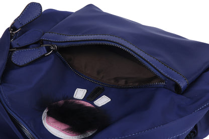 Fuzzy Accent Nylon Backpack