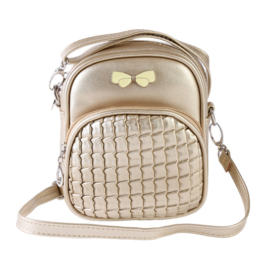 Bow Quilted Faux Leather Crossbody Bag, Mini Fashion Shoulder Purse