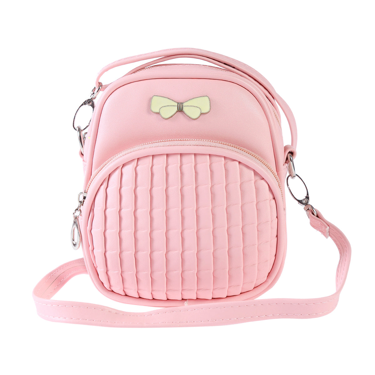 Bow Quilted Faux Leather Crossbody Bag, Mini Fashion Shoulder Purse