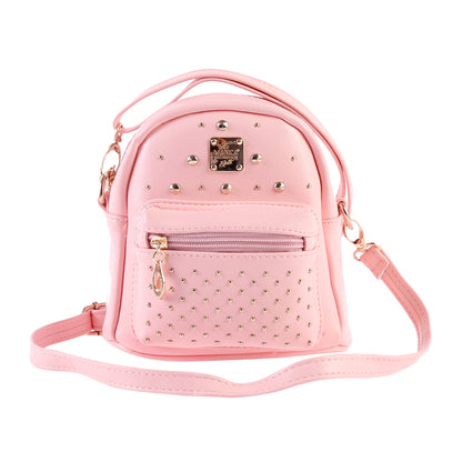Studded Mini Faux Leather Backpack, Edgy Crossbody Bag