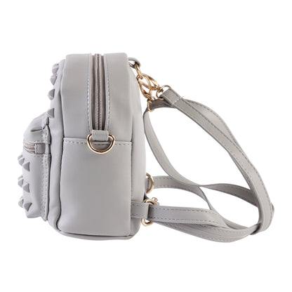 Studded Mini Faux Leather Backpack, Edgy Crossbody Bag