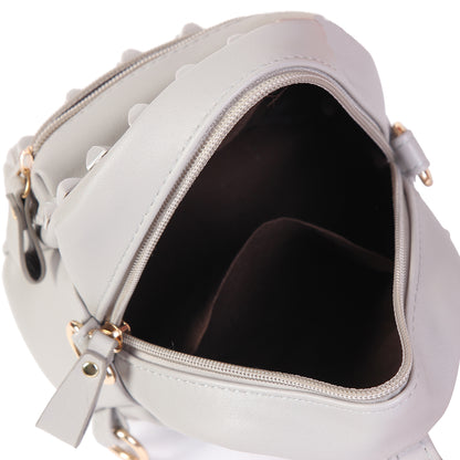 Studded Mini Faux Leather Backpack, Edgy Crossbody Bag