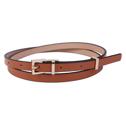 Women's Slender Shiny Faux Leather Belt