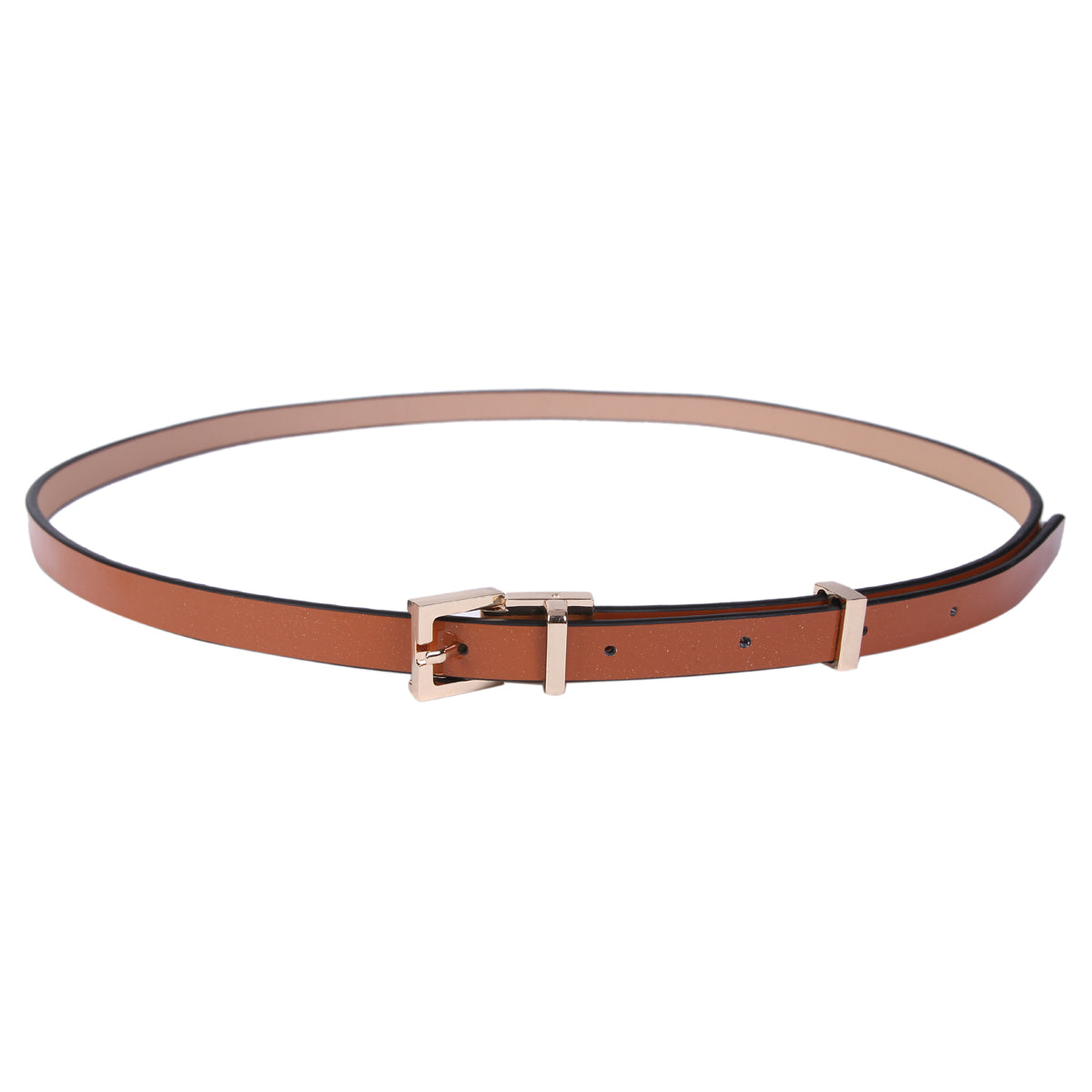 Women's Slender Shiny Faux Leather Belt
