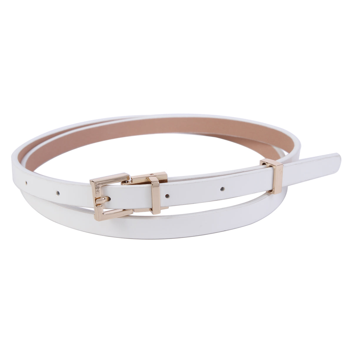 Women's Slender Shiny Faux Leather Belt