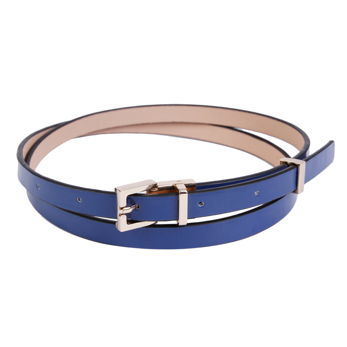Women's Slender Shiny Faux Leather Belt