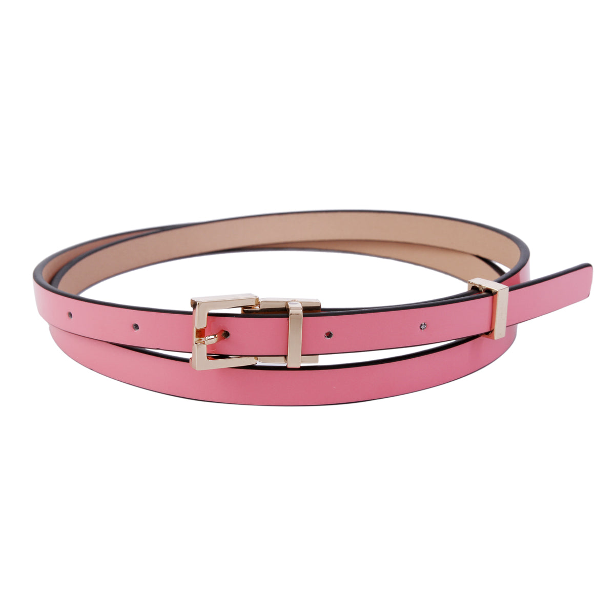 Women's Slender Shiny Faux Leather Belt