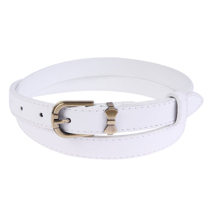 Women's Shiny Faux Leather Belt | Bow Buckle Thin Waist Accessory