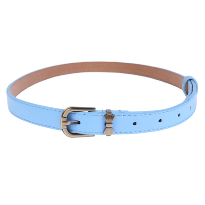Women's Shiny Faux Leather Belt | Bow Buckle Thin Waist Accessory